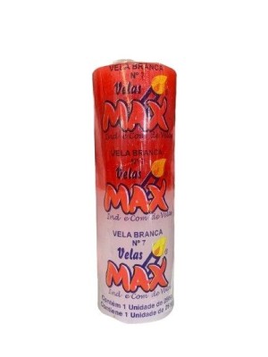 VELA N 7 VERMELHA-BRANCA 255G UN. VELAS MAX