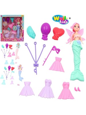 BONECA MILA SEREIA ENCANTADA KIT C/12 PCS UN. WELLMIX