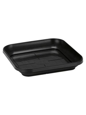 PRATO DE VASO GG QUADRADO PRETO UN. INJEPLASTEC