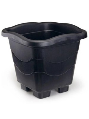 Vaso Quadrado Pequeno Preto 2L 16x16cm Injeplastec