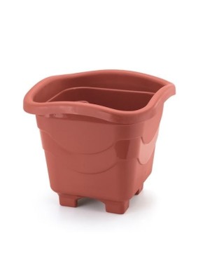 VASO QUADRADO PEQUENO TELHA 16X16CM UN. INJEPLASTEC