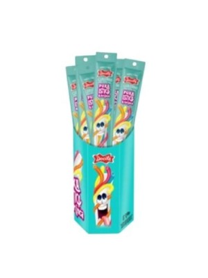 Regaliz Canudinho Twist Colorido de Morango Caixa com 24 Unidades 288g Docile – Doce Macio, Divertido e Multicolorido para Festas, Kits