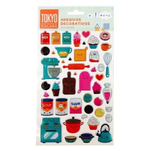 ADESIVOS DECORATIVOS C/27PCS EM POLICLORETO DE VINILA UN. MULTIART
