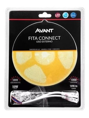 FITA LED EXTERNA CONNECT IP65 10WM 5M 2700K LUZ AMARELA 220V UN. AVANT