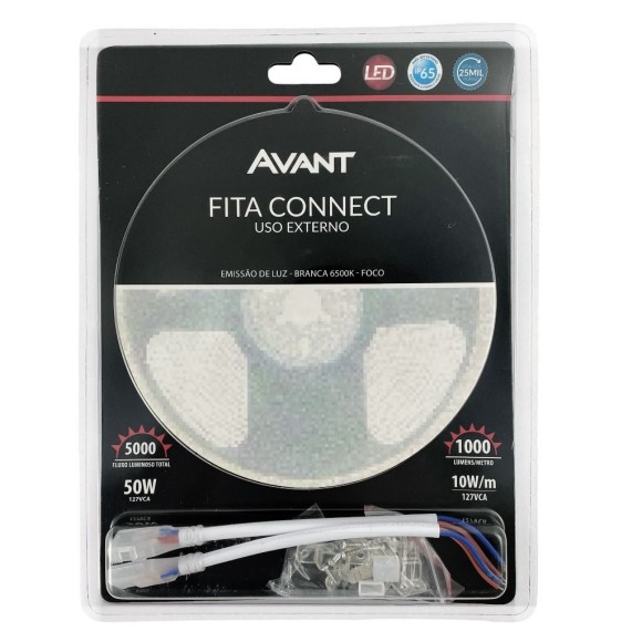 FITA LED EXTERNA CONNECT IP65 5WM 5M 6500K LUZ BRANCA 220V UN. AVANT