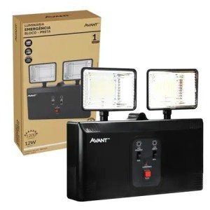 LUMINARIA EMERGENCIA BLOCO 12W 6000K 1200 LUMENS LUZ BRANCA UN. AVANT