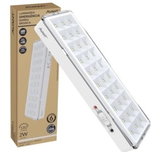 LUMINARIA LED EMERGENCIA BARRA BRANCA 200 LUMENS 4W BIVOLT UN.