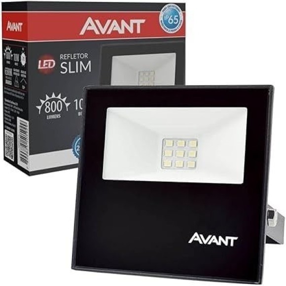 REFLETOR LED SLIM 10 750 LUMENS 6500K LUZ BRANCA UN. AVANT
