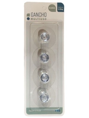 GANCHO DE PLASTICO KIT C/4PCS UN.