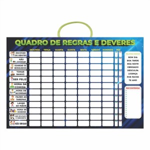 MURAL QUADRO DE DEVERES AZUL 30X45CM MDF 3MM UN.