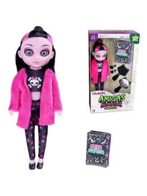 COLECAO AMIGAS MONSTERS SURPRESA ROSA 23X41X10CM UN.