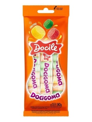 BALA DE GOMA 3UNX30G EM TUBO SORTIDO 90G UN. DOCILE