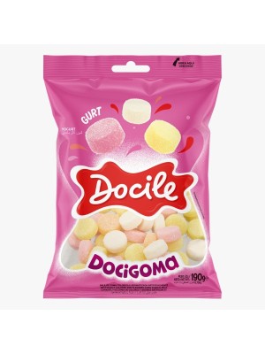 Docigoma Tubo Gurt 190g Docile – Balas de Goma Sabor Iogurte Macias e Coloridas para Festas, Lembrancinha