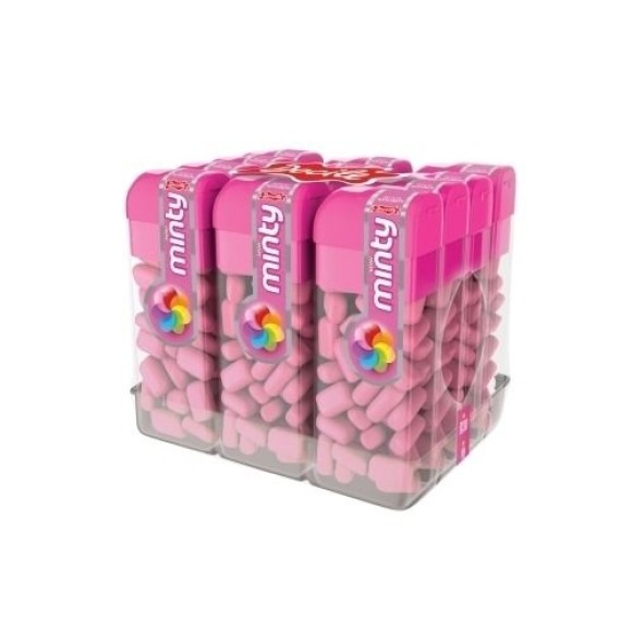PASTILHA MINI MINTY PCT C/12 UNIDADES SABOR TUTTTI-FRUTTI 168G UN. DOCILE