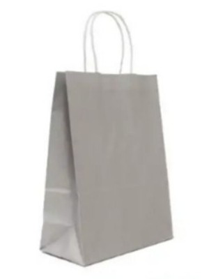 Sacola de Papel Kraft Colorido P 18x22x9cm Prata Metalizado