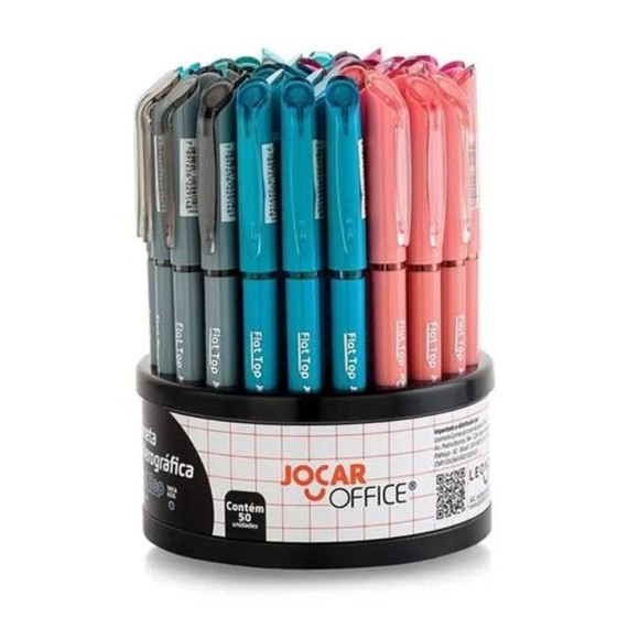 CANETA ESFEROGRAFICA DISPLAY C/50PCS FLAT TOP 0,7 AZUL UN.