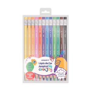 LAPIS DE COR APAGAVEL UN. BIG COLORJOY C/ 12 CORES SEXTAVADO