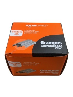 GRAMPOS CX C/10PCS 26/6 C/1000 GALVANIZADO UN.