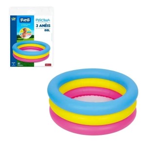 PISCINA INFANTIL 88L COM 3 ANEIS INFLAVEIS UN.