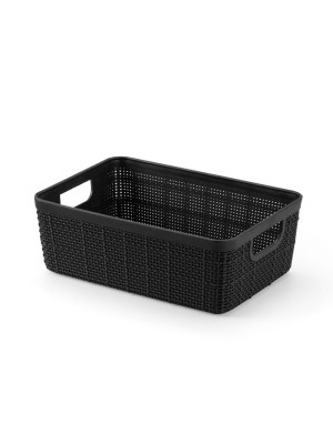 CESTO ORG RATTAN PRETO 1,6LTS 20X14X7CM UN.