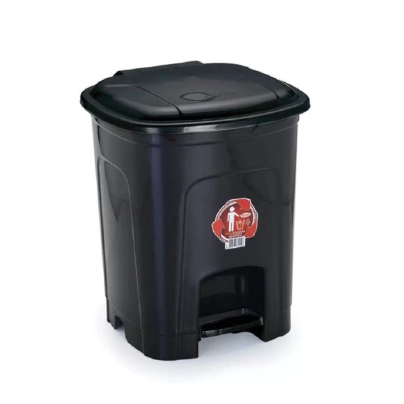 LIXEIRA PRETA 16L C/ PEDAL 29,8X29,7X36,3CM