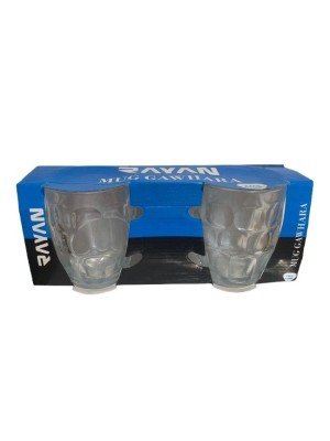 CANECA DE VIDRO GAWHARA 555ML CONJ C/2PCS UN.