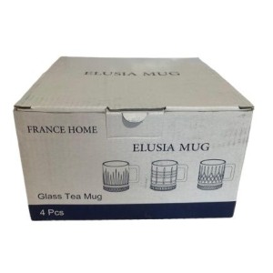 XICARA DE VIDRO 242ML ELUSIA CONJ C/4PCS UN.