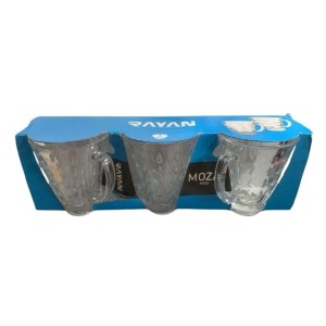 XICARA DE VIDRO MOZA CONJ C/3PCS UN.
