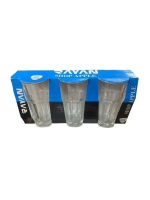 COPO DE VIDRO 280ML SHOP APPLE CONJ C/3PCS UN.