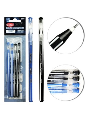CANETA ESFEROGRAFICA C/4PCS UN.
