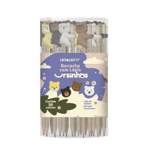 BORRACHA COM LAPIS SUBCX C/36PCS UN. URSINHOS CORES SORTIDAS