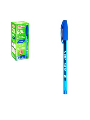 CANETA ESFEROGRAFICA AZUL CX C/25PCS GOL 101 UN.