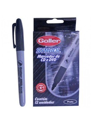 MARCADOR SYMBOL CX C/12PCS PERMANENTE PRETO UN.