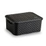 CESTO ECO ORGANIZADOR RATTAN PEQUENO C/ TAMPA 25,5X20X10,7CM UN.