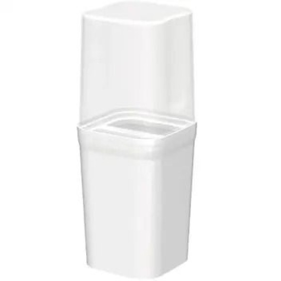 PORTA ESCOVA C/ TAMPA LISO BRANCO UN.