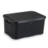 CESTO ECO ORGANIZADOR RATTAN MEDIO C/TAMPA 32,3X22,5X14,8CM UN.