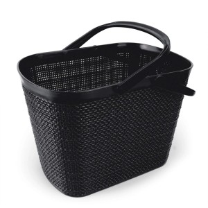 CESTO ECO JUTA C/ ALCA PRETO 25,3X17,5X17,5CM UN.