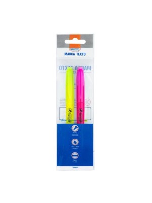 MARCA TEXTO FLUORESCENTE KIT C/2 CORES UN.