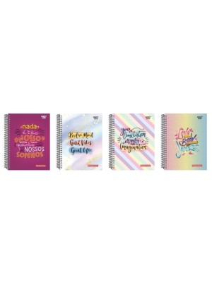 CADERNO UNIVERSITARIO 192FLS CD HAPPY LIFE 12X1
