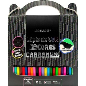 LAPIS DE COR CARBON LINE 50 CORES REDONDO LEO&LEO