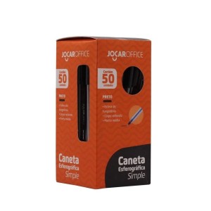 CANETA ESFEROGRAFICA SIMPLE PRETA CAIXA C/50 UN. LEO&LEO