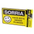 PLACA SORRIA VOCE ESTA SENDO FILMADO 15X20CM UN.