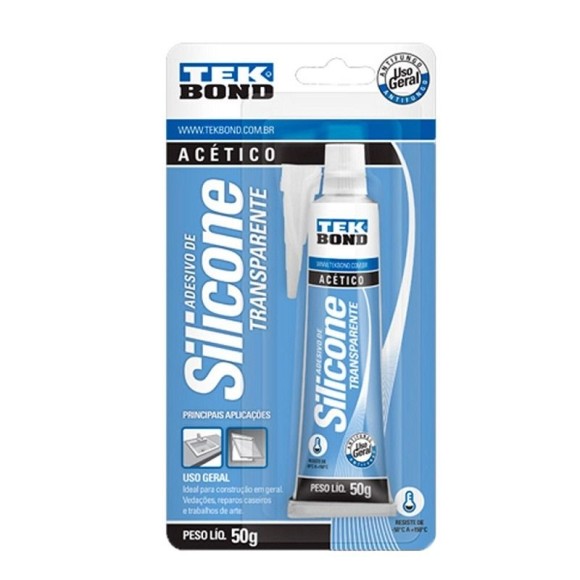 ADESIVO DE SILICONE ACETICO TRANSPARENTE BLISTER 50G. UN.