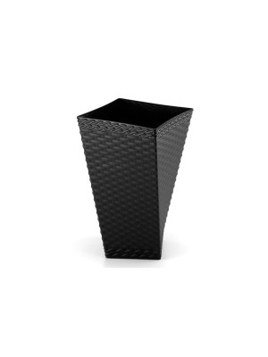 “Vaso Twister Rattan Médio 20 L Preto