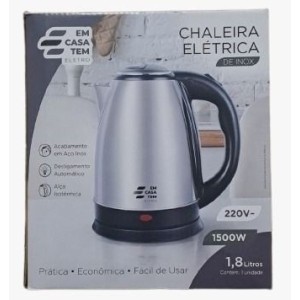 CHALEIRA ELETRICA INOX 1,8L OU JARRA ELETRICA INOX 1,8L 1500W 220V UN.