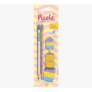 LAPIS HB PICOLE KIT C/2 LAPIS/APONTADOR/BORRACHA UND.