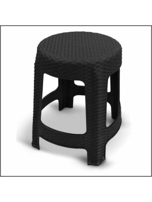 Banqueta Premium Rattan Preta 45x35x35cm