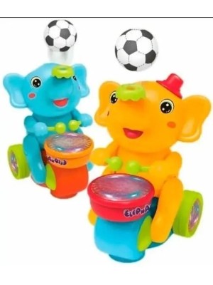 Elefante Musical Interativo Com Luzes Sons Batendo Tambor Assopra Bola Colorido