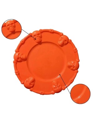Bandeja Plástica Halloween 35x35cm Laranja– Decoração Temática para Servir Doces, Salgados e Lembrancinhas em Festas