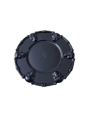 Bandeja Plástica Halloween 35x35cm Preta – Decoração Temática para Servir Doces, Salgados e Lembrancinhas em Festas